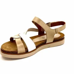 Vacances|Plateformes<Ivoire0576a Sandales Plateformes Xapatan 1633 Cuir Blanc Or Beige