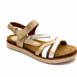 Vacances|Plateformes<Ivoire0576a Sandales Plateformes Xapatan 1633 Cuir Blanc Or Beige