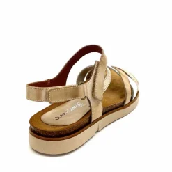 Vacances|Plateformes<Ivoire0576a Sandales Plateformes Xapatan 1633 Cuir Blanc Or Beige