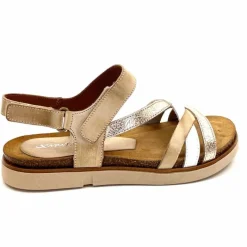 Vacances|Plateformes<Ivoire0576a Sandales Plateformes Xapatan 1633 Cuir Blanc Or Beige