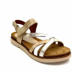 Vacances|Plateformes<Ivoire0576a Sandales Plateformes Xapatan 1633 Cuir Blanc Or Beige