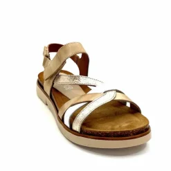 Vacances|Plateformes<Ivoire0576a Sandales Plateformes Xapatan 1633 Cuir Blanc Or Beige