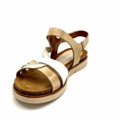 Vacances|Plateformes<Ivoire0576a Sandales Plateformes Xapatan 1633 Cuir Blanc Or Beige