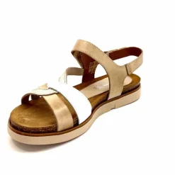 Vacances|Plateformes<Ivoire0576a Sandales Plateformes Xapatan 1633 Cuir Blanc Or Beige