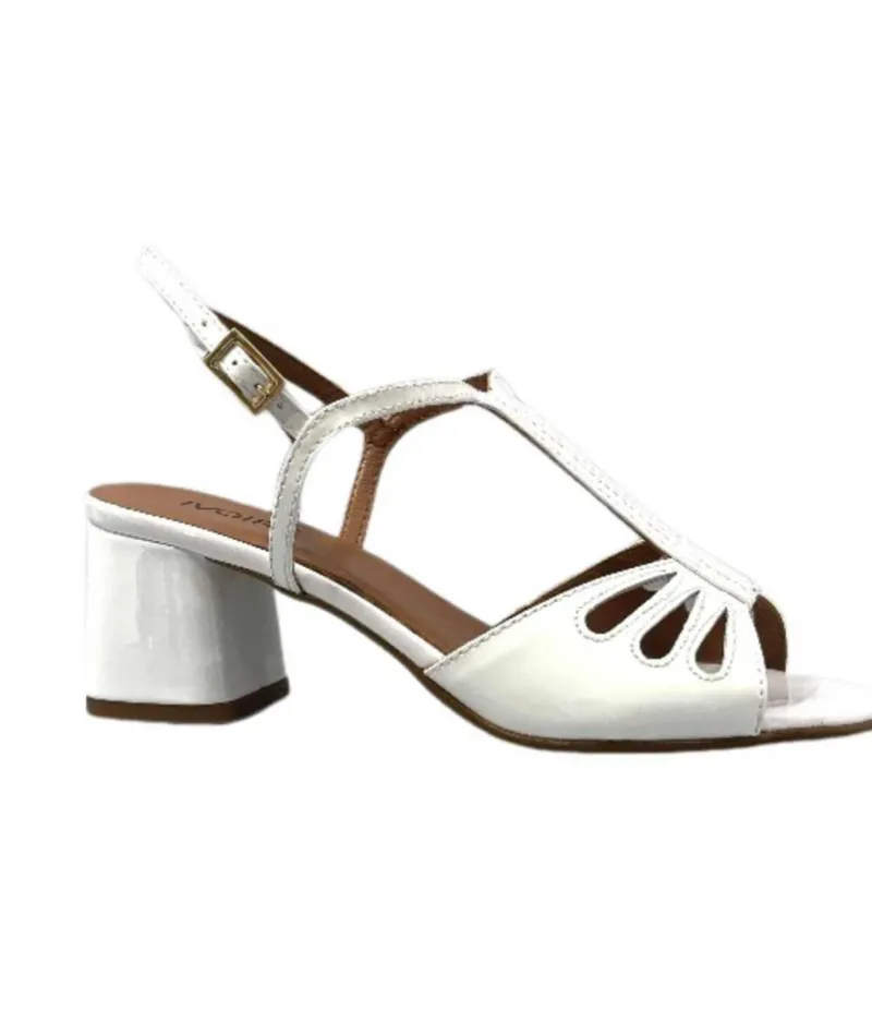 Talon|Soirée<Ivoire0334 Sandales Talon Ivoire F2295 Venezia Cuir Vernis Blanc