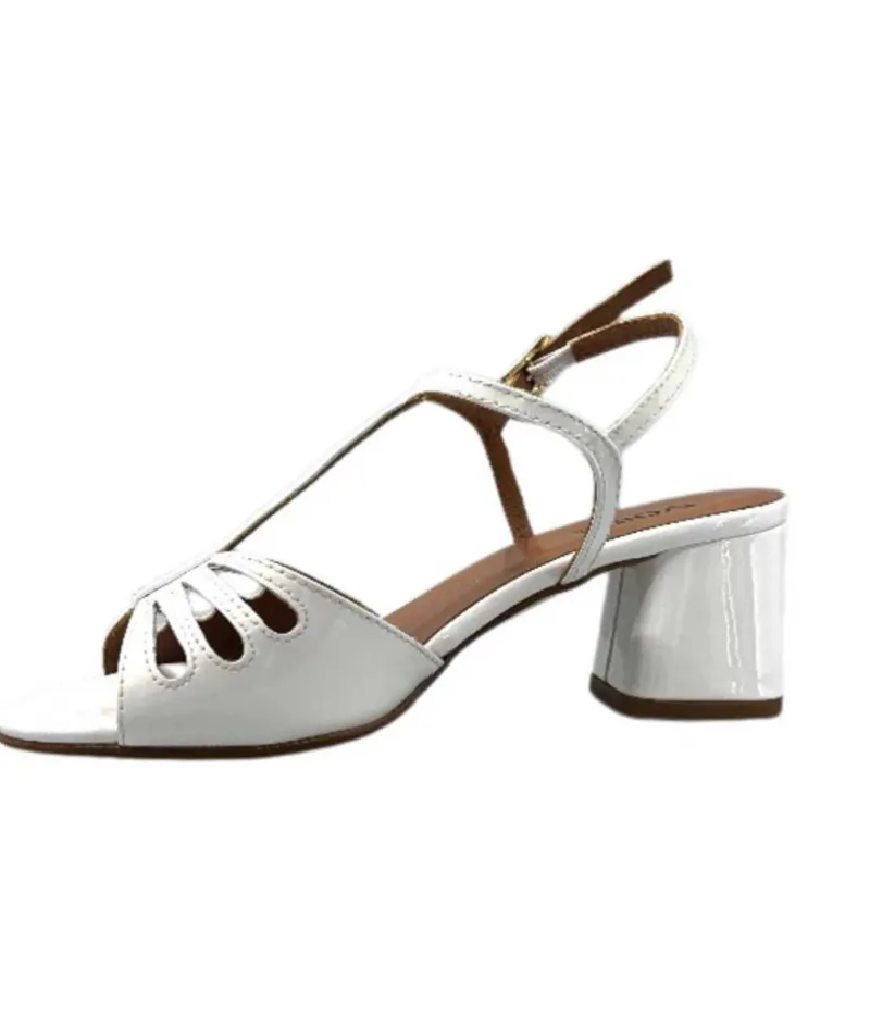 Talon|Soirée<Ivoire0334 Sandales Talon Ivoire F2295 Venezia Cuir Vernis Blanc
