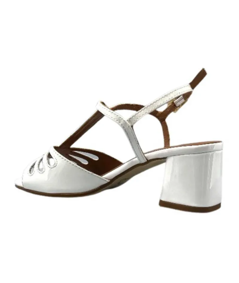 Talon|Soirée<Ivoire0334 Sandales Talon Ivoire F2295 Venezia Cuir Vernis Blanc