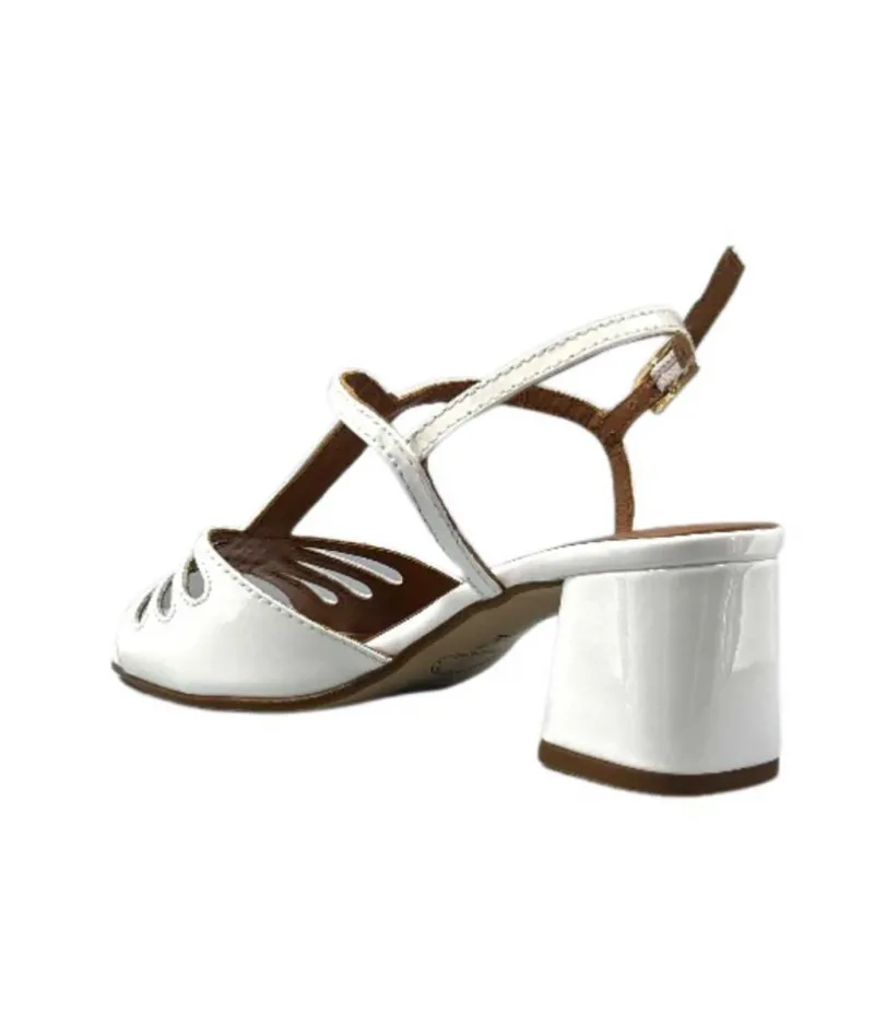 Talon|Soirée<Ivoire0334 Sandales Talon Ivoire F2295 Venezia Cuir Vernis Blanc