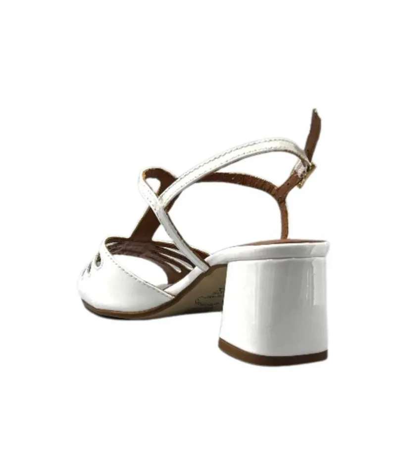 Talon|Soirée<Ivoire0334 Sandales Talon Ivoire F2295 Venezia Cuir Vernis Blanc