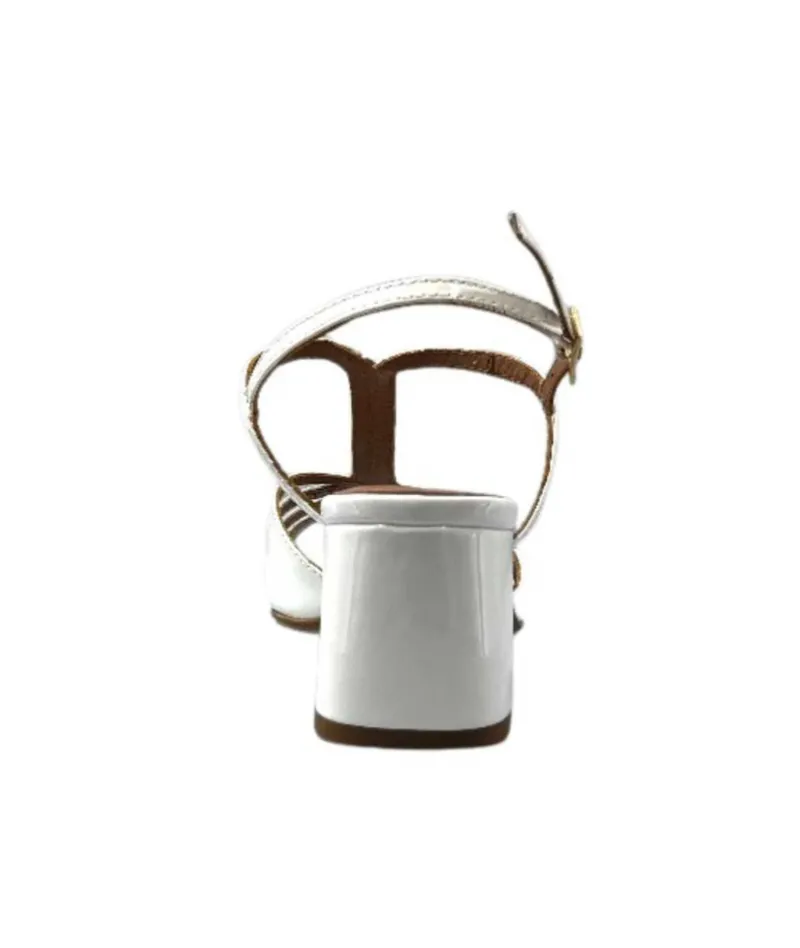 Talon|Soirée<Ivoire0334 Sandales Talon Ivoire F2295 Venezia Cuir Vernis Blanc