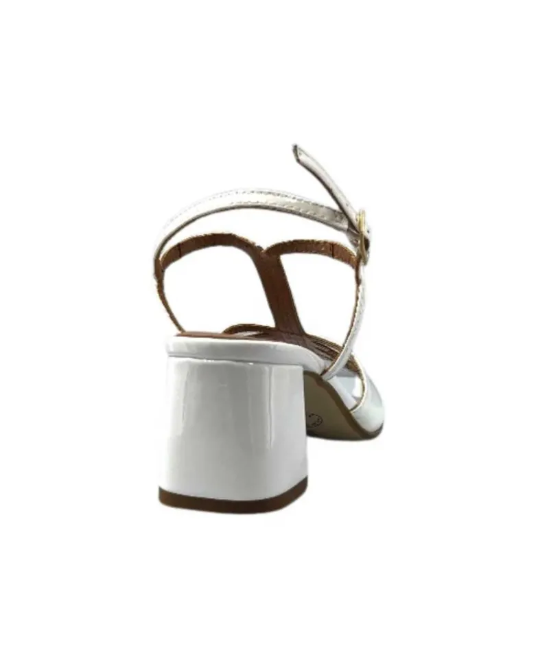 Talon|Soirée<Ivoire0334 Sandales Talon Ivoire F2295 Venezia Cuir Vernis Blanc