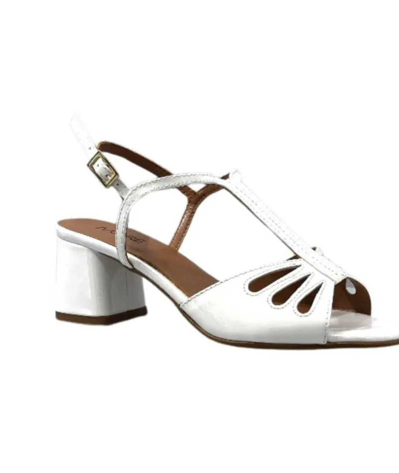 Talon|Soirée<Ivoire0334 Sandales Talon Ivoire F2295 Venezia Cuir Vernis Blanc