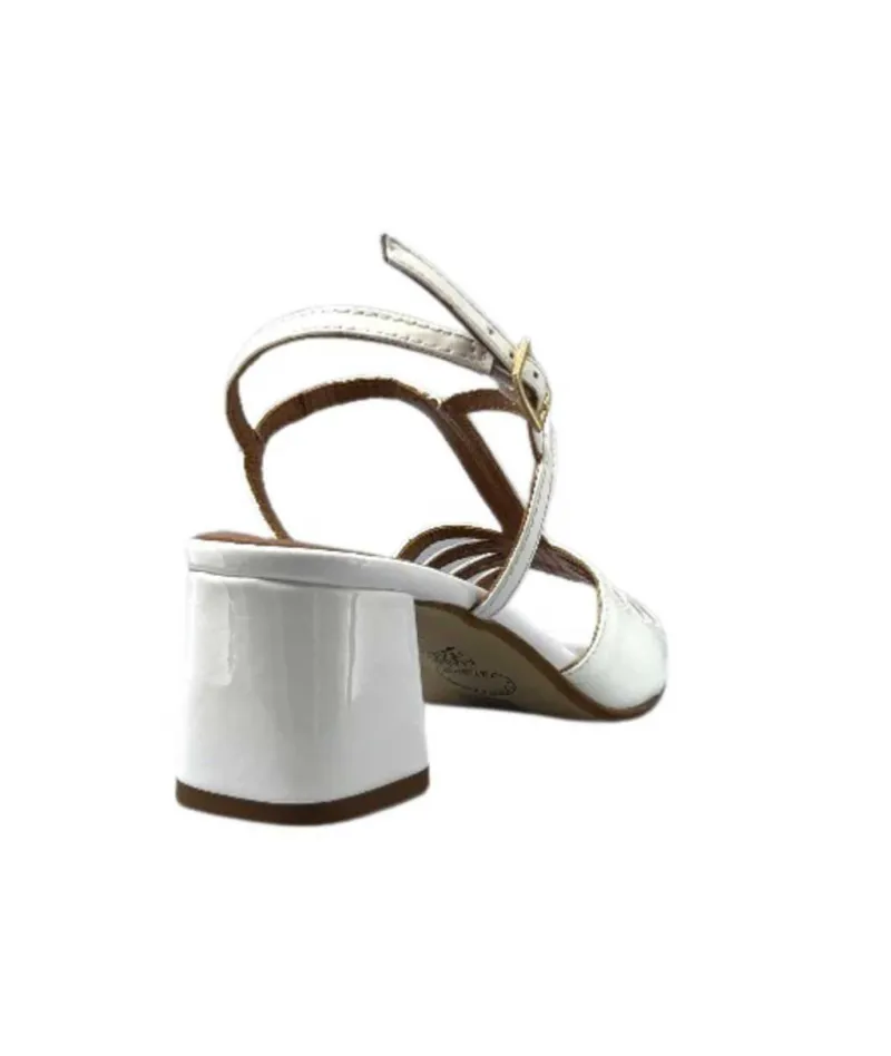 Talon|Soirée<Ivoire0334 Sandales Talon Ivoire F2295 Venezia Cuir Vernis Blanc