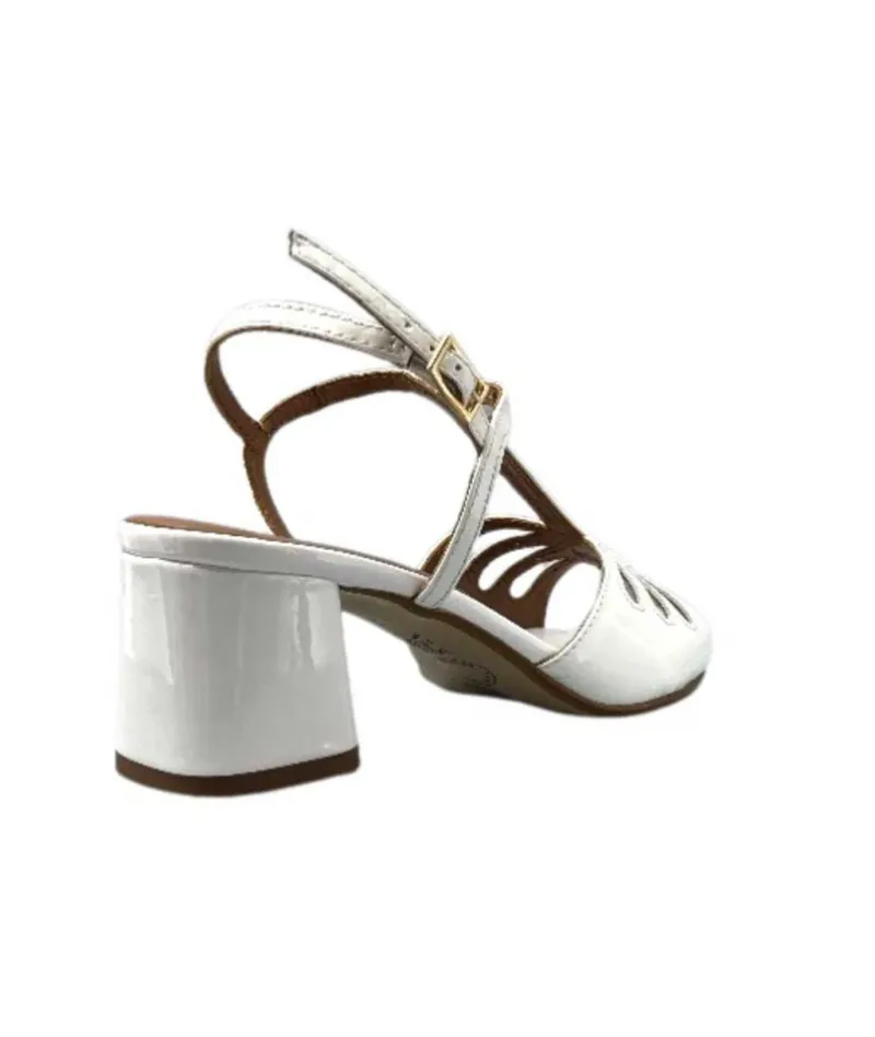 Talon|Soirée<Ivoire0334 Sandales Talon Ivoire F2295 Venezia Cuir Vernis Blanc