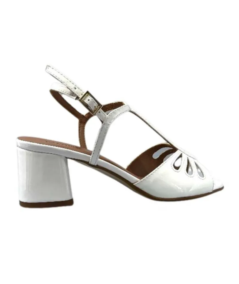 Talon|Soirée<Ivoire0334 Sandales Talon Ivoire F2295 Venezia Cuir Vernis Blanc