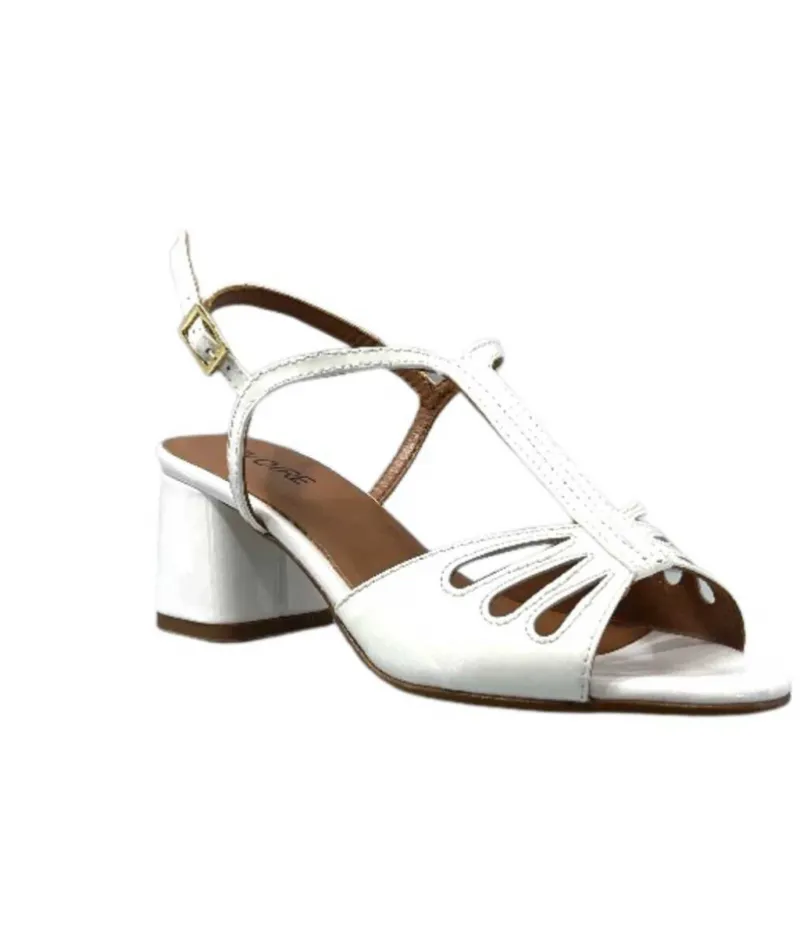 Talon|Soirée<Ivoire0334 Sandales Talon Ivoire F2295 Venezia Cuir Vernis Blanc