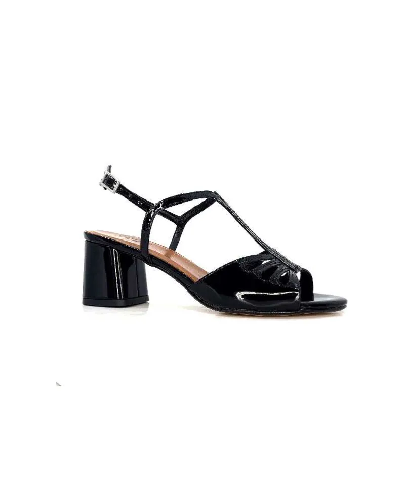 Talon|Sandales<Ivoire0334 Sandales Talon Ivoire F2295 Venezia Cuir Vernis Noir