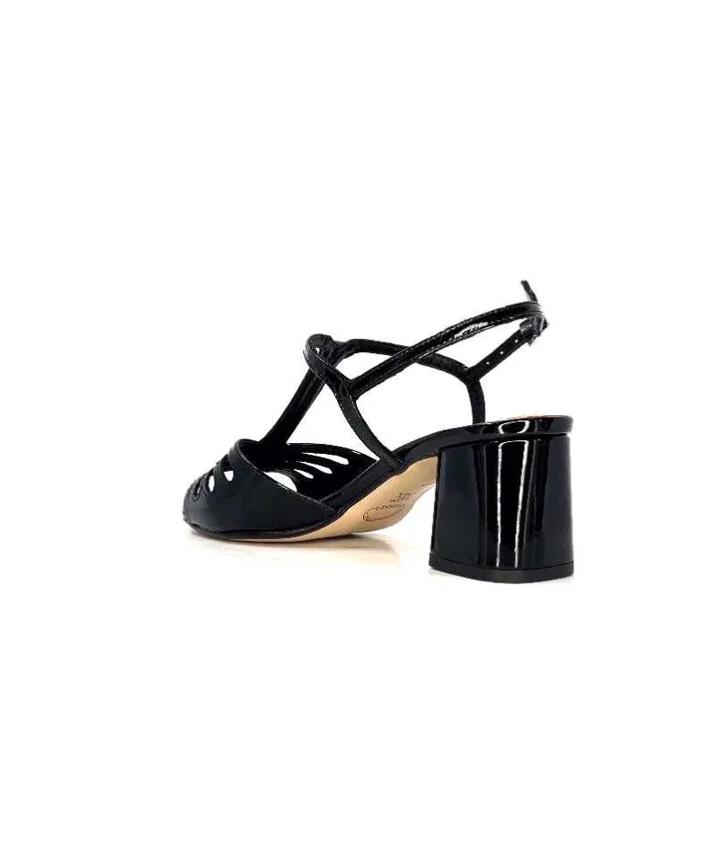 Talon|Sandales<Ivoire0334 Sandales Talon Ivoire F2295 Venezia Cuir Vernis Noir