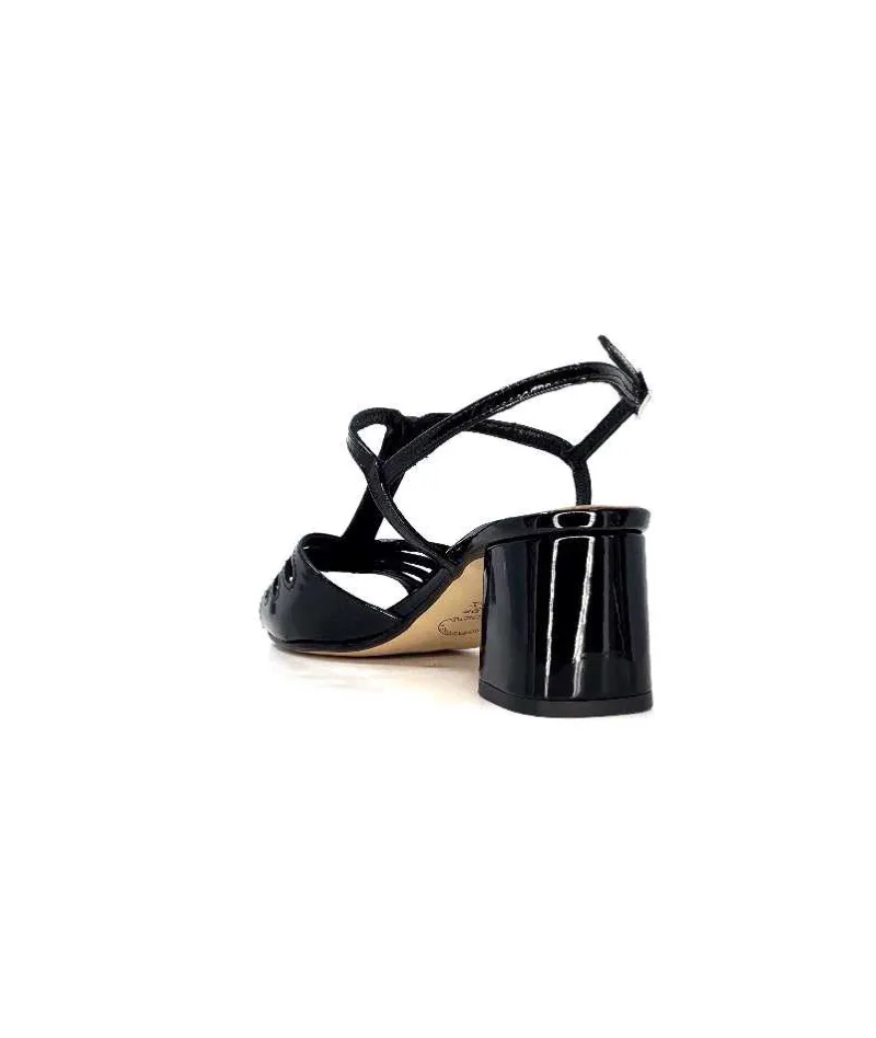 Talon|Sandales<Ivoire0334 Sandales Talon Ivoire F2295 Venezia Cuir Vernis Noir