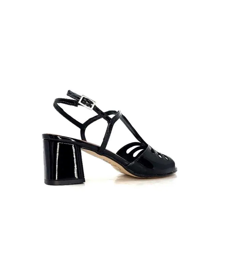 Talon|Sandales<Ivoire0334 Sandales Talon Ivoire F2295 Venezia Cuir Vernis Noir