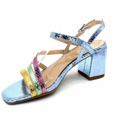 Soirée|Sandales<Ivoire0104a Sandales Talons Ivoire A47146 Cuir Métal Ciel Jaune Vert Rose Bleu