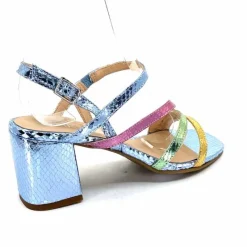 Soirée|Sandales<Ivoire0104a Sandales Talons Ivoire A47146 Cuir Métal Ciel Jaune Vert Rose Bleu