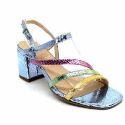 Soirée|Sandales<Ivoire0104a Sandales Talons Ivoire A47146 Cuir Métal Ciel Jaune Vert Rose Bleu