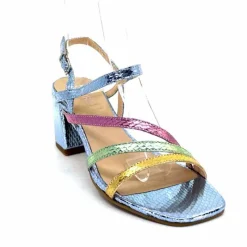 Soirée|Sandales<Ivoire0104a Sandales Talons Ivoire A47146 Cuir Métal Ciel Jaune Vert Rose Bleu