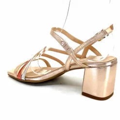 Soirée|Sandales<Ivoire0104a Sandales Talons Ivoire A47146 Cuir Métal Argent Rose