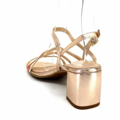 Soirée|Sandales<Ivoire0104a Sandales Talons Ivoire A47146 Cuir Métal Argent Rose