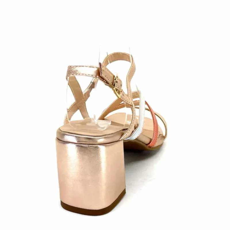 Soirée|Sandales<Ivoire0104a Sandales Talons Ivoire A47146 Cuir Métal Argent Rose