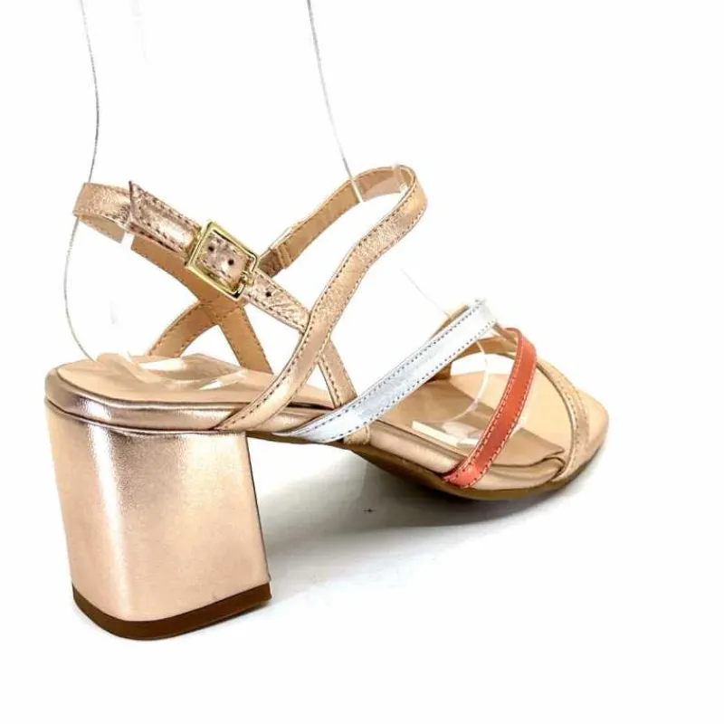 Soirée|Sandales<Ivoire0104a Sandales Talons Ivoire A47146 Cuir Métal Argent Rose