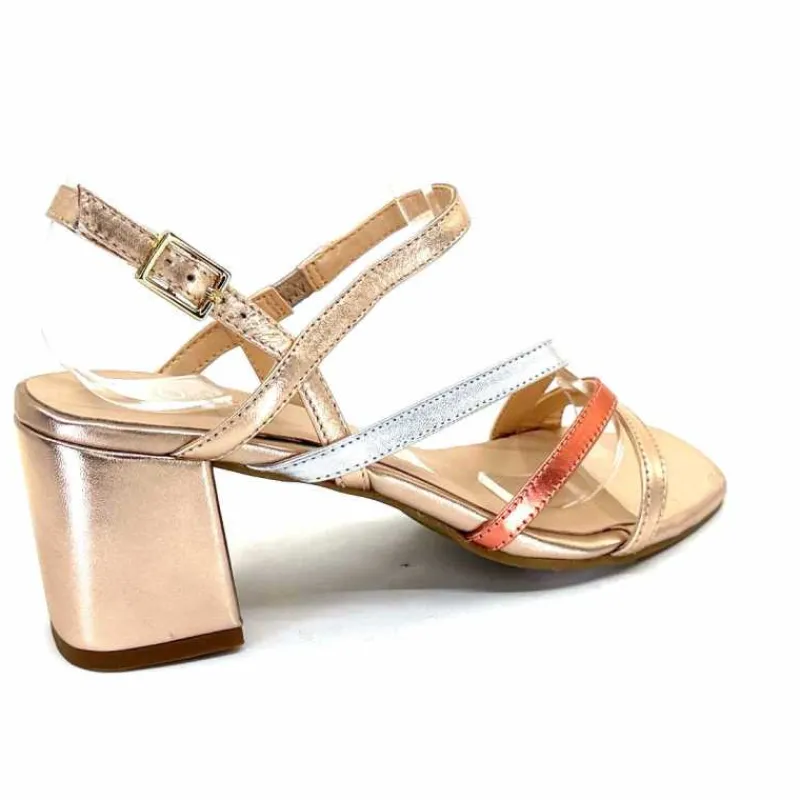 Soirée|Sandales<Ivoire0104a Sandales Talons Ivoire A47146 Cuir Métal Argent Rose