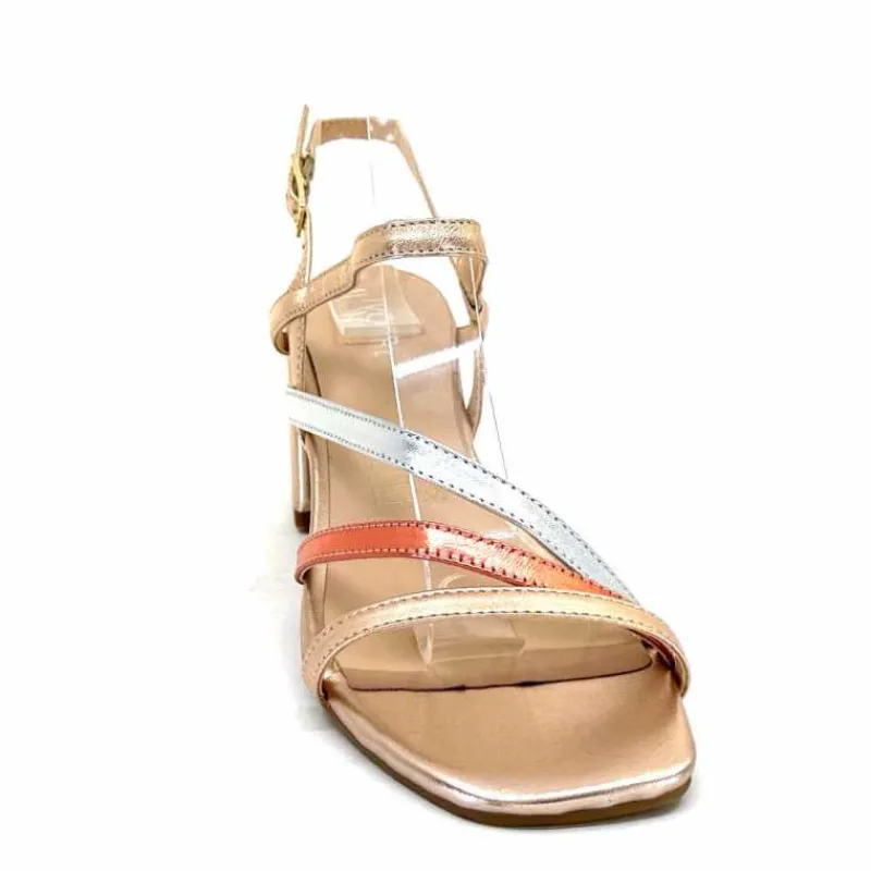 Soirée|Sandales<Ivoire0104a Sandales Talons Ivoire A47146 Cuir Métal Argent Rose