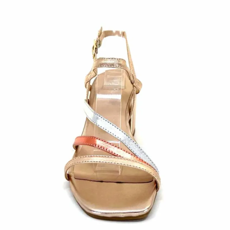 Soirée|Sandales<Ivoire0104a Sandales Talons Ivoire A47146 Cuir Métal Argent Rose