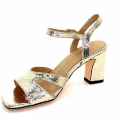 Talon|Féminin<Regarde Le Ciel Sandales Talons Monica 02 Cuir Dé Or