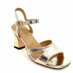 Talon|Féminin<Regarde Le Ciel Sandales Talons Monica 02 Cuir Dé Or